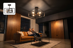 3 or 4-Light Industrial Semi-Flush Mount Ceiling Light - thumbnail 2