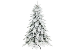 PRICE DROP! 6ft Snow-Flocked Artificial Christmas Tree - Realistic Green/White, Full-Body, Flame-Retardant - thumbnail 5