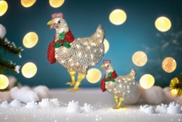 Twelve Days of Christmas 3 French Hens LED Outdoor Christmas Lights - thumbnail 2