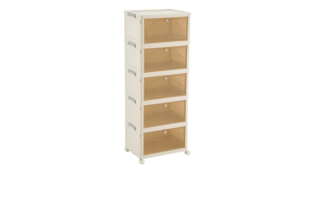 5-Tier Foldable Shoe Cabinet with Wheels and Cover - image 1