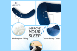 PRICE DROP! Absolute Ergonomic Full-Length Cotton Body Pillow - Machine Washable, Hypoallergenic Support - thumbnail 4