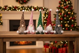 Nordic Plush Christmas Gonk Decorations - Soft Standing Festive Ornaments (30cm, Set of 1 or 5 Colours) - thumbnail 2