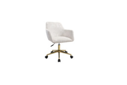 Velvet Upholstered Ergonomic Swivel Chair - Flared Arms & Adjustable Height
