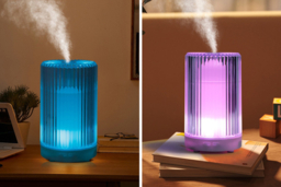 Modern ABS & PP Aroma Diffuser Night Light Humidifier - 200ml, Compact Table Decor, Minimalist Style - thumbnail 8