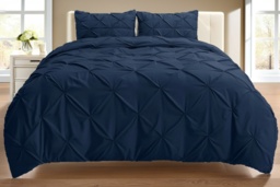 PRICE DROP! Luxury Pintuck Polycotton Duvet Set - Soft, Fade-Resistant, Machine Washable - 4 Sizes & 13 Colours - thumbnail 2