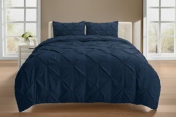 PRICE DROP! Luxury Pintuck Polycotton Duvet Set - Soft, Fade-Resistant, Machine Washable - 4 Sizes & 13 Colours - thumbnail 2
