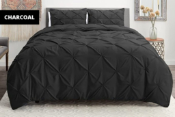 PRICE DROP! Luxury Pintuck Polycotton Duvet Set - Soft, Fade-Resistant, Machine Washable - 4 Sizes & 13 Colours - thumbnail 8