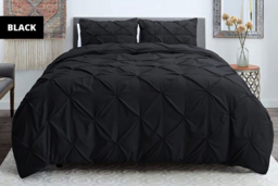 PRICE DROP! Luxury Pintuck Polycotton Duvet Set - Soft, Fade-Resistant, Machine Washable - 4 Sizes & 13 Colours - thumbnail 7