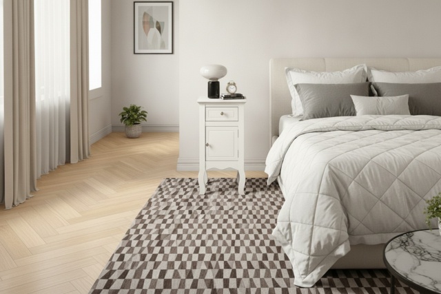 Classic Wooden Bedside Table with Storage Drawer & Cabinet - image 1