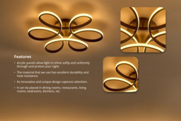 Dimmable Acrylic Petal LED Ceiling Light with Remote Control - thumbnail 7