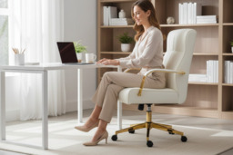Luxurious PU Leather Office Chair with Adjustable Height and Tilt - thumbnail 2