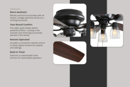 52-Inch Ceiling Fan Light with Remote and Timer - thumbnail 7