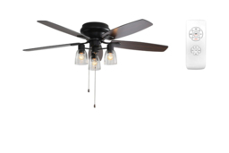 52-Inch Ceiling Fan Light with Remote and Timer - thumbnail 1