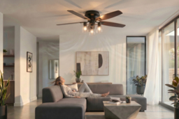 52-Inch Ceiling Fan Light with Remote and Timer - thumbnail 2