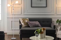 Minimalist 2-Head Sleek Floor Lamp with Adjustable Shades - thumbnail 3