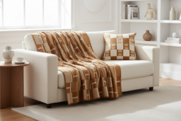 Designer  Avalon Cotton Throw Blanket & Pillowcase Set - Ultra Soft, Modern Design, 140x165cm - thumbnail 5