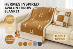 Designer  Avalon Cotton Throw Blanket & Pillowcase Set - Ultra Soft, Modern Design, 140x165cm - thumbnail 6