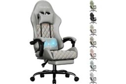 EcoFurnix Ergonomic Office Chair with Lumbar Massage - Suede, Adjustable, High Weight Capacity - thumbnail 6