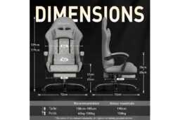 EcoFurnix Ergonomic Office Chair with Lumbar Massage - Suede, Adjustable, High Weight Capacity - thumbnail 3