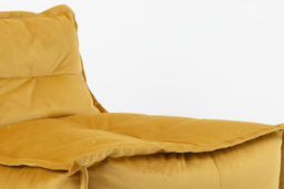 Dolce Velvet Lounger Bean Bag With Curved Silhouette, Ochre Yellow - thumbnail 4