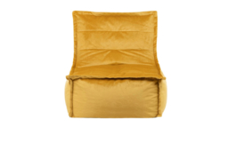 Dolce Velvet Lounger Bean Bag With Curved Silhouette, Ochre Yellow - thumbnail 5