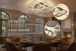 Semi-Flush Dimmable LED Ceiling Light with Remote Control - thumbnail 7