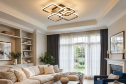 Semi-Flush Dimmable LED Ceiling Light with Remote Control - thumbnail 6