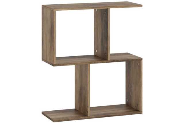Contemporary S-Shaped 3-Tier Narrow Side Table - Particle Board, Storage, Easy-Clean - Compact Living Room End Table - image 1