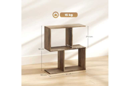 Contemporary S-Shaped 3-Tier Narrow Side Table - Particle Board, Storage, Easy-Clean - Compact Living Room End Table - thumbnail 7