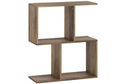 Contemporary S-Shaped 3-Tier Narrow Side Table - Particle Board, Storage, Easy-Clean - Compact Living Room End Table - thumbnail 5