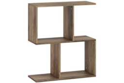 Contemporary S-Shaped 3-Tier Narrow Side Table - Particle Board, Storage, Easy-Clean - Compact Living Room End Table - thumbnail 1