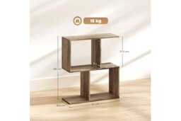 Contemporary S-Shaped 3-Tier Narrow Side Table - Particle Board, Storage, Easy-Clean - Compact Living Room End Table - thumbnail 3