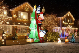 PRICE DROP! Pre-Lit Inflatable Christmas Tree - 210cm, Indoor & Outdoor Festive Display with Santa, Penguin & Snowman - thumbnail 6