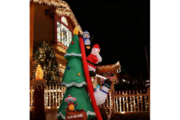 PRICE DROP! Pre-Lit Inflatable Christmas Tree - 210cm, Indoor & Outdoor Festive Display with Santa, Penguin & Snowman - thumbnail 7