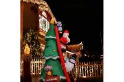 PRICE DROP! Pre-Lit Inflatable Christmas Tree - 210cm, Indoor & Outdoor Festive Display with Santa, Penguin & Snowman - thumbnail 3