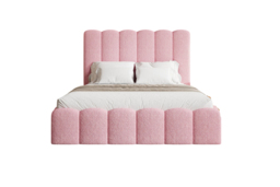 Harrington Bouclé Bed Frame with Padded Headrest and Modern Silhouette - thumbnail 3