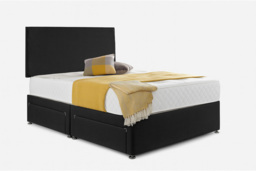 Black Radley Divan Bed Set with Memory Foam Mattress & Optional Storage - 6 Sizes & 3 Storage Options - 6 Month Warranty - thumbnail 3