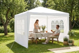 3 x 3m Waterproof Polyethylene Garden Gazebo with Removable Walls