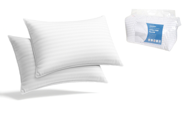 Ultra-Firm Non-Allergenic Pillows - Pair - Super Firm Spiral Fibre, Polycotton Cover, Supportive & Hypoallergenic - image 1