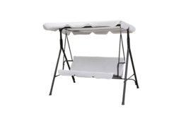 Weather-Resistant 3-Seater Swing Chair with Adjustable Canopy - Grey - thumbnail 6