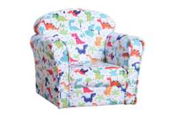Kids Dinosaur Flannel Tub Chair - Sturdy Wooden Frame, Padded Seat, Child-Safe Design - thumbnail 1