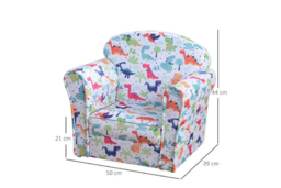 Kids Dinosaur Flannel Tub Chair - Sturdy Wooden Frame, Padded Seat, Child-Safe Design - thumbnail 7