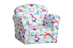 Kids Dinosaur Flannel Tub Chair - Sturdy Wooden Frame, Padded Seat, Child-Safe Design - thumbnail 5