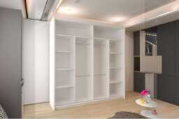 Modern Oak & Mirror Sliding Door Wardrobe - MDF Chipboard, Space-Saving Storage, 150cm or 203cm, Contemporary Bedroom Furniture - thumbnail 3