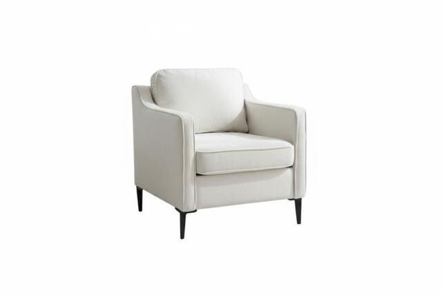 Linen Upholstered Single Sofa Armchair - Beige - image 1