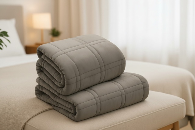 Velour Weighted Anti-Stress Blanket - Luxury Velvet Throw, Machine Washable, 2 Sizes, 2 Colours - image 1