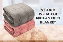 Velour Weighted Anti-Stress Blanket - Luxury Velvet Throw, Machine Washable, 2 Sizes, 2 Colours - thumbnail 4