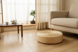 Handwoven Japanese Straw Bedroom Seat Cushion - Eco-Friendly, Breathable & Multiple Sizes - thumbnail 1