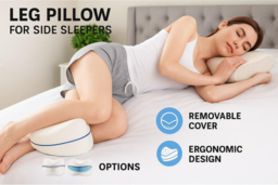 Memory Foam Leg Pillow for Side Sleepers - Ergonomic, Washable Cover, Single or Pair - thumbnail 6