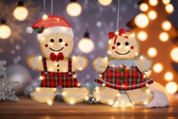 LED Outdoor Gingerbread Lights - Boy or Girl - 1 or 2 Pcs - thumbnail 2